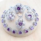 925 Silver Purple Zirconia Jewelry Set for Women