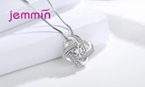 925 Silver Crystal Pendant Set
