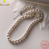 925 Silver Shell Pearl Beaded Choker Necklace for Women