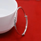 925 Silver Shining Stars Bracelet Bangle Women Charm Gift