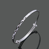 925 Silver Shining Stars Bracelet Bangle Women Charm Gift