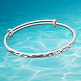 925 Silver Shining Stars Bracelet Bangle Women Charm Gift