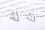925 Silver Zirconia Crystal Triangle Stud Earrings For Women