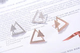 925 Silver Zirconia Crystal Triangle Stud Earrings For Women