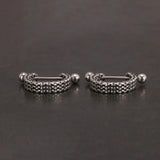 925 Silver Braid C-shaped Retro Punk Earrings
