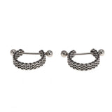 925 Silver Braid C-shaped Retro Punk Earrings