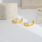 925 Silver Semicircle Stud Earrings Fine Jewelry Gift