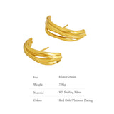 925 Silver Semicircle Stud Earrings Fine Jewelry Gift