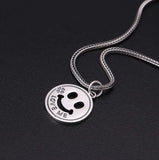 925 Silver Smiley Pendant Round Necklace Jewelry