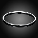 925 Silver Smooth Round Bangles Bracelets Wedding Engagement