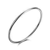 925 Silver Smooth Round Bangles Bracelets Wedding Engagement