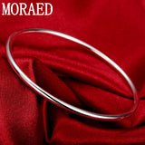 925 Silver Smooth Round Bangles Bracelets Wedding Engagement