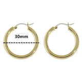 925 Silver Smooth Circle Hoop Earrings 18k Plating Women Accessories