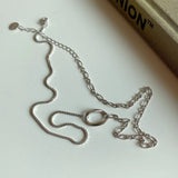 925 Silver Necklace Asymmetric Choker for Women