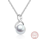 925 Silver Opal Pendant Pearl Necklace Female Jewelry