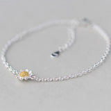 925 Silver Sunflower Bracelet for Women Chain Bracelets & Bangles