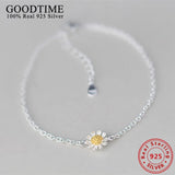 925 Silver Sunflower Bracelet for Women Chain Bracelets & Bangles