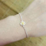 925 Silver Sunflower Bracelet for Women Chain Bracelets & Bangles