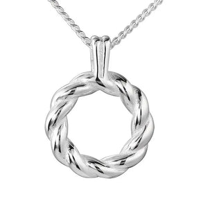 925 Sterling Silver Twist Pendant Necklace for Women