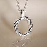 925 Sterling Silver Twist Pendant Necklace for Women