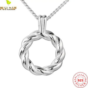 925 Sterling Silver Twist Pendant Necklace for Women