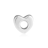 925 Sterling Silver Two Heart Red CZ Love Charm Pendant