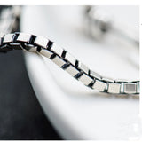 Vintage 925 Silver Bracelet Antique Box Chain Hook Clasp