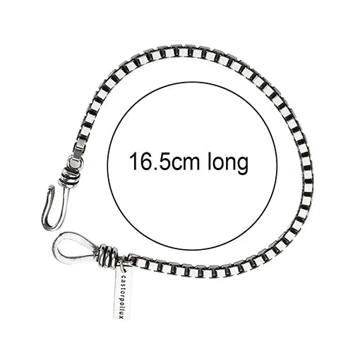 Vintage 925 Silver Bracelet Antique Box Chain Hook Clasp