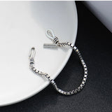 Vintage 925 Silver Bracelet Antique Box Chain Hook Clasp