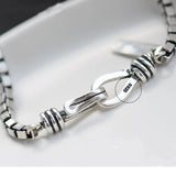 Vintage 925 Silver Bracelet Antique Box Chain Hook Clasp