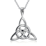 925 Silver Vintage Necklace Triangle Knot Pendant Chain