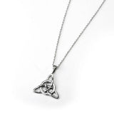 925 Silver Vintage Necklace Triangle Knot Pendant Chain