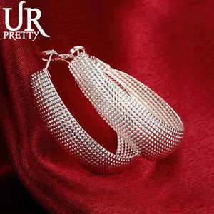 925 Silver Weave Earrings Women Engagement Wedding Gift