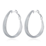 925 Silver Weave Earrings Women Engagement Wedding Gift