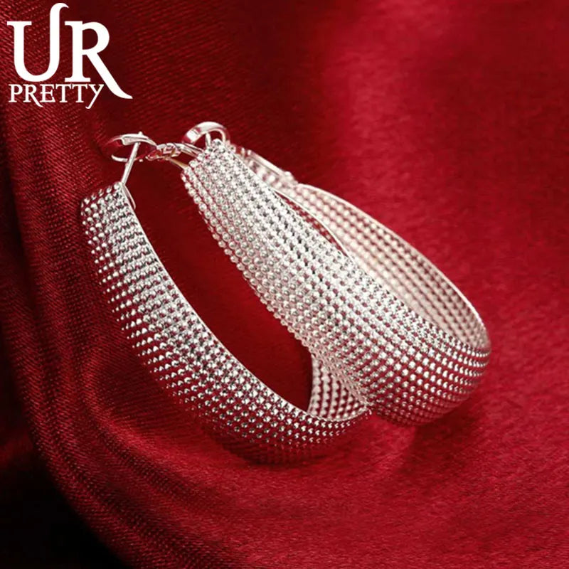 925 Silver Weave Earrings Women Engagement Wedding Gift