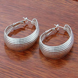 925 Silver Weave Earrings Women Engagement Wedding Gift