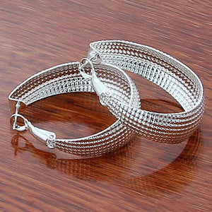925 Silver Weave Earrings Women Engagement Wedding Gift
