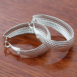 925 Silver Weave Earrings Women Engagement Wedding Gift