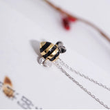 925 Silver Bee Creative Pendant Necklace for Women
