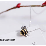 925 Silver Bee Creative Pendant Necklace for Women