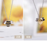 925 Silver Bee Creative Pendant Necklace for Women