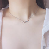 925 Silver fishbone Pendant Necklace for Women