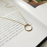 925 Silver Woman Hollow Circle Necklace Short Chain Gift