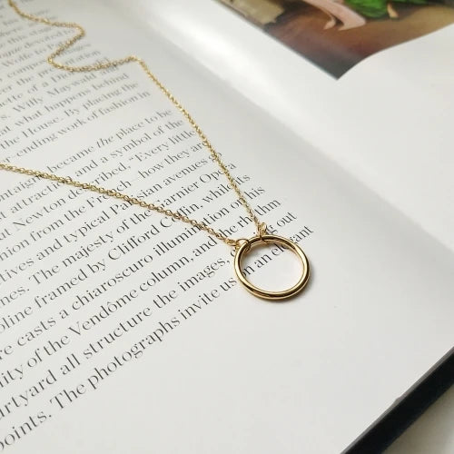 925 Silver Woman Hollow Circle Necklace Short Chain Gift