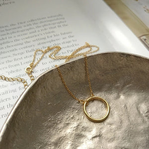 925 Silver Woman Hollow Circle Necklace Short Chain Gift