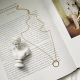 925 Silver Woman Hollow Circle Necklace Short Chain Gift