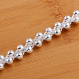 Vintage 925 Silver Bead Bracelet Chain Bangle Girls Gift