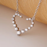 925 Silver Zircon Heart Necklace Women Accessories