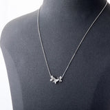 925 Silver Zirconia Flower Pendant Necklace Women Gift