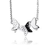 925 Silver Zirconia Flower Pendant Necklace Women Gift